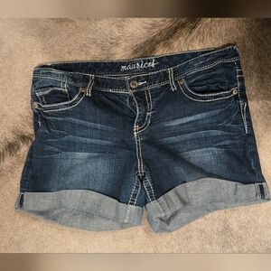 Maurices Dark Blue Denim Shorts